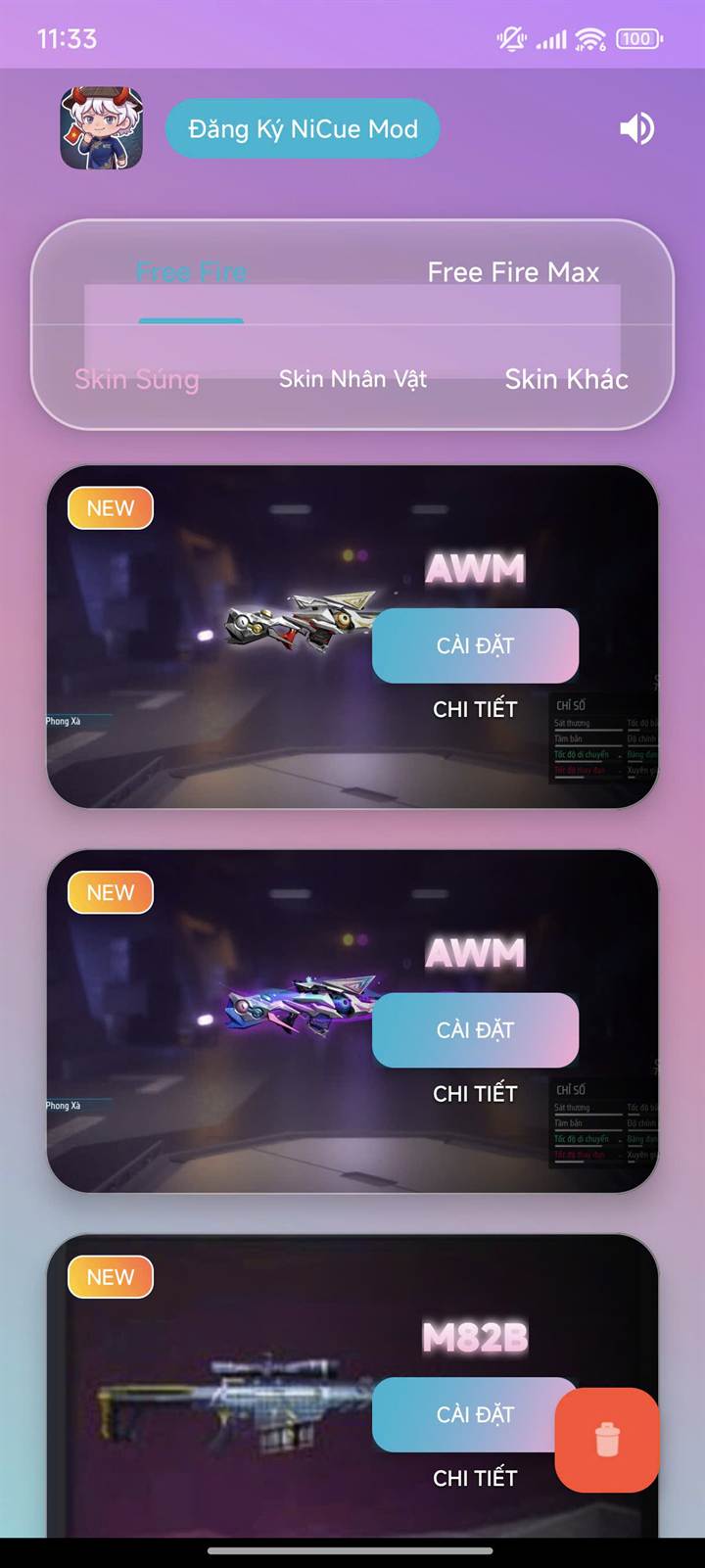 Danh sách skin bắn tỉa AWM và M82B kèm thông số sát thương